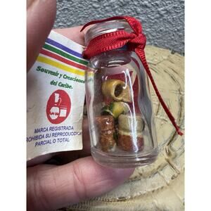 Vintage Cozumel Mexico Mini Pottery Jar Cafe De Olla Folk Art Souvenir Set